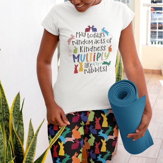 Rabbit Pattern Matching Black Leggings