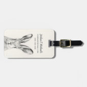 Rabbit Pencil Tekening Bagagelabel (Voorkant horizontaal)