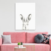 Rabbit Pencil Tekening Canvas Afdruk (Insitu (Woonkamer))