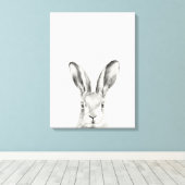 Rabbit Pencil Tekening Canvas Afdruk (Insitu (Houten vloer))