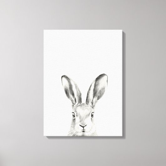 Rabbit Pencil Tekening Canvas Afdruk (Voorkant)
