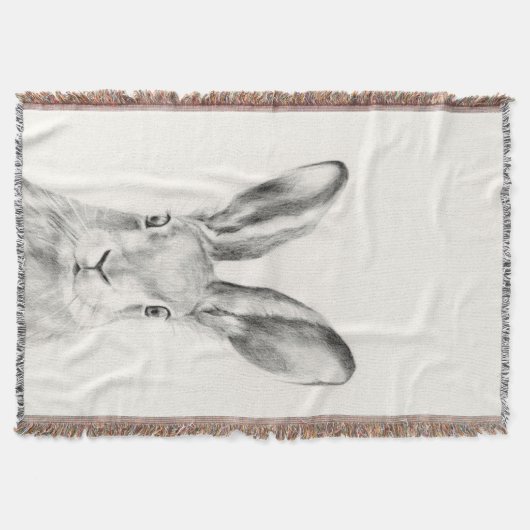 Rabbit Pencil Tekening Deken (Voorkant)