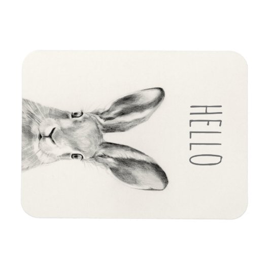 Rabbit Pencil Tekening Magneet (Horizontaal)