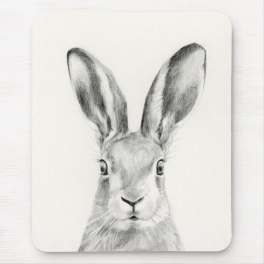Rabbit Pencil Tekening Muismat (Voorkant)