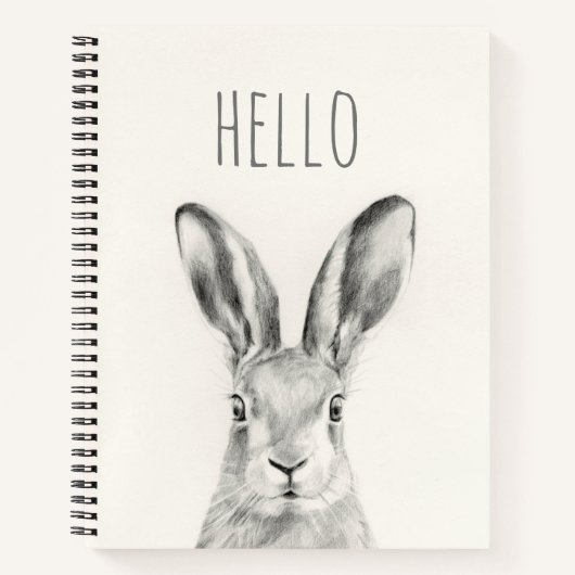 Rabbit Pencil Tekening Notitieboek (Voorkant)