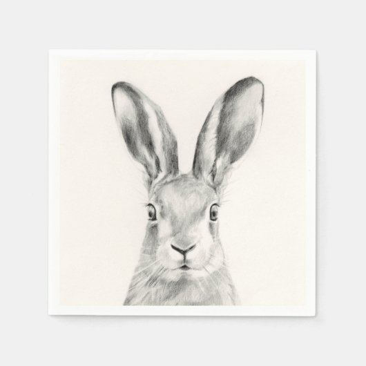 Rabbit Pencil Tekening Servet (Voorkant)