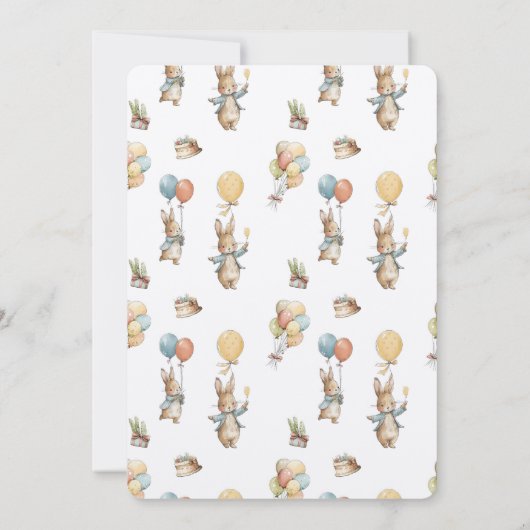 Rabbit Peter Baby shower Uitnodiging (Achterkant)
