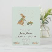 Rabbit Peter Baby shower Uitnodiging (Staand voorkant)
