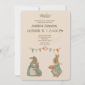 Rabbit Peter Baby shower Uitnodiging (Voorkant)