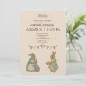 Rabbit Peter Baby shower Uitnodiging (Staand voorkant)