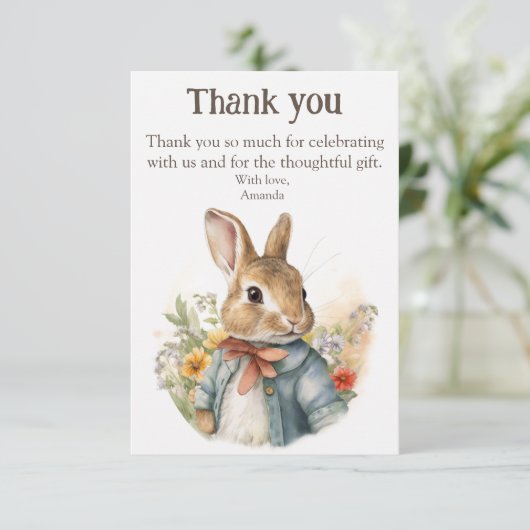 Rabbit Peter Bedankkaart (Staand voorkant)