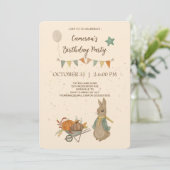 Rabbit Peter Birthday Party Invitation Kaart (Staand voorkant)