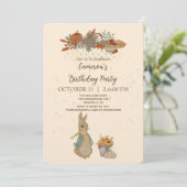 Rabbit Peter Birthday Party Invitation Kaart (Staand voorkant)