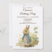 Rabbit Peter Birthday Party Invitation Kaart (Voorkant)