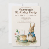 Rabbit Peter Birthday Party Invitation Kaart (Voorkant)