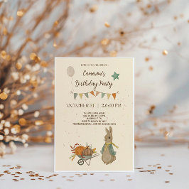 Rabbit Peter Birthday Party Invitation Kaart