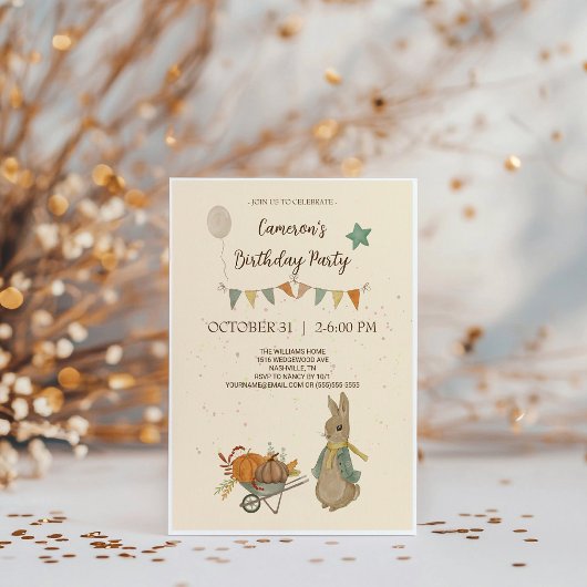 Rabbit Peter Birthday Party Invitation Kaart