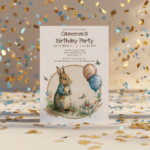 Rabbit Peter Birthday Party Invitation Kaart