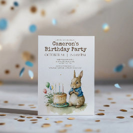 Rabbit Peter Birthday Party Invitation Kaart
