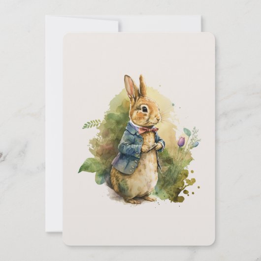 Rabbit Peter Birthday Party Invitation Kaart (Achterkant)