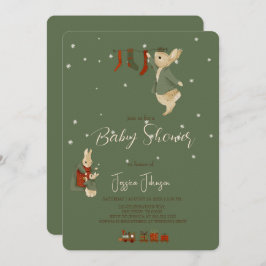 Rabbit Peter christmas Baby shower Kaart
