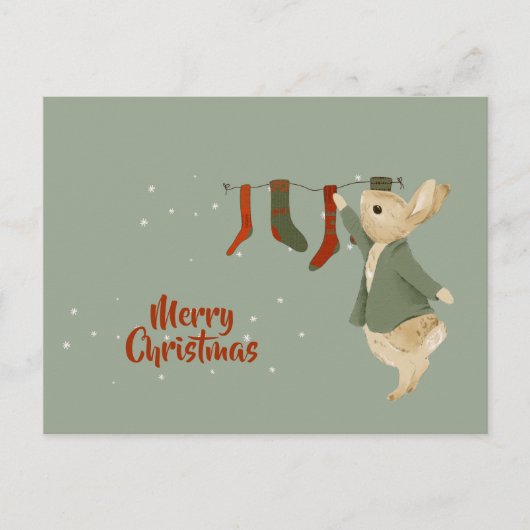 Rabbit Peter christmas Briefkaart (Voorkant)