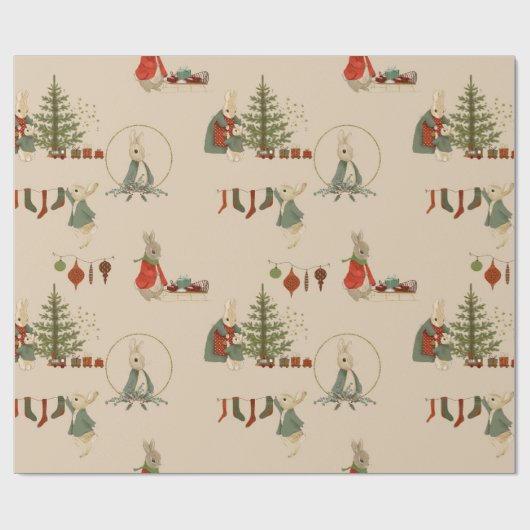 Rabbit Peter christmas Wrapping Paper Cadeaupapier (Vlak)