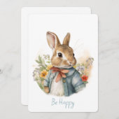 Rabbit Peter Feestdagenkaart (Voorkant / Achterkant)
