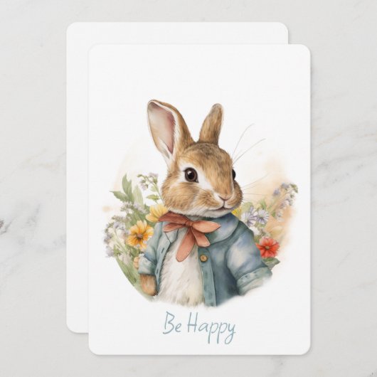 Rabbit Peter Feestdagenkaart (Voorkant / Achterkant)