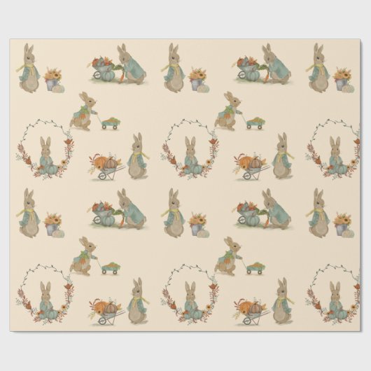 Rabbit Peter herfst Wrapping Paper Cadeaupapier (Vlak)