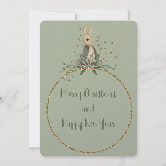 Rabbit Peter Kerstfeestay Card Feestdagenkaart (Voorkant)