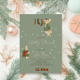 Rabbit Peter Kerstmas Baby shower Uitnodiging
