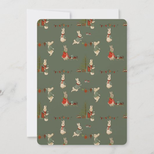 Rabbit Peter kerstmis 1 Birthday Uitnodiging (Achterkant)