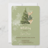 Rabbit Peter kerstmis 1 Birthday Uitnodiging (Voorkant)