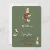 Rabbit Peter kerstmis 1 Birthday Uitnodiging (Voorkant)