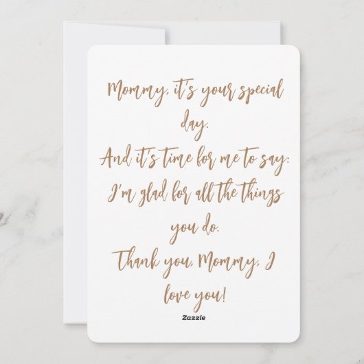 Rabbit Peter Moederdag Kaart (Achterkant)