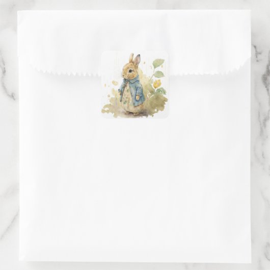 Rabbit Peter party Square Sticker (Tas)