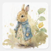 Rabbit Peter party Square Sticker (Voorkant)