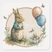 Rabbit Peter party Square Sticker (Voorkant)