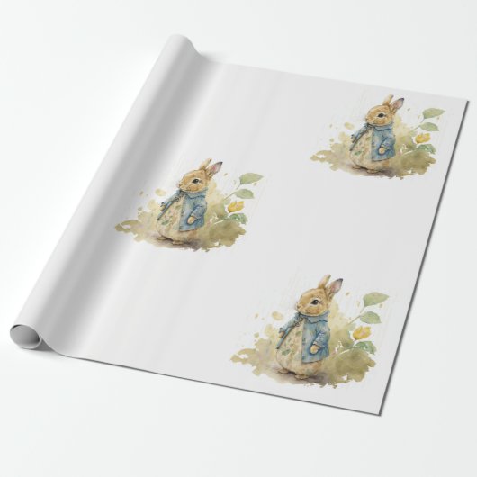 Rabbit Peter party Wrapping Paper Cadeaupapier (Uitgerold)