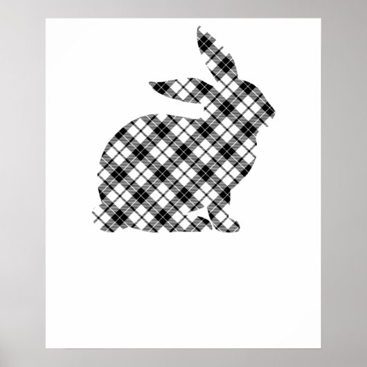 rabbit plaid pattern, retro, vintage poster (Voorkant)