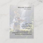 Rabbit Playing Violin - Schattigee Muziekleraar Ka Visitekaartje (Achterkant)