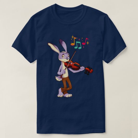 Rabbit plays the violin professionally t-shirt (Design voorkant)