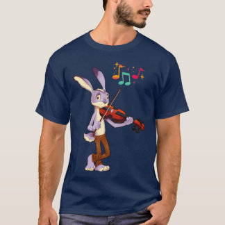 Rabbit plays the violin professionally t-shirt