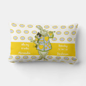 Rabbit Polka Dot Gray Blauwgroen Blue Baby Stats Kussen (Achterkant)