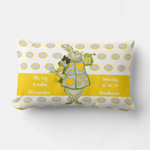 Rabbit Polka Dot Gray Blauwgroen Blue Baby Stats Kussen