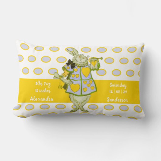 Rabbit Polka Dot Gray Blauwgroen Blue Baby Stats Kussen (Voorkant)