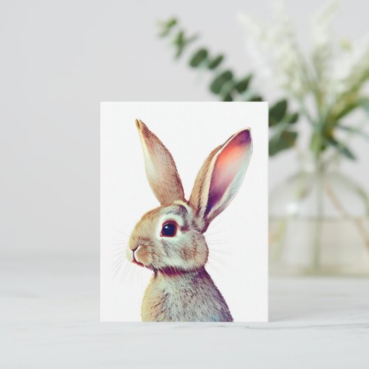 Rabbit Portrait 022 Briefkaart (Staand voorkant)