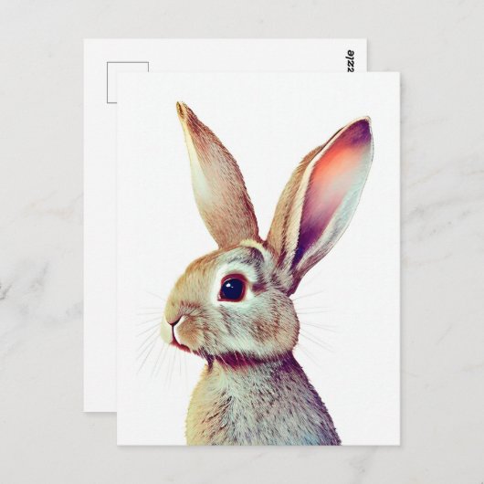 Rabbit Portrait 022 Briefkaart (Voorkant / Achterkant)