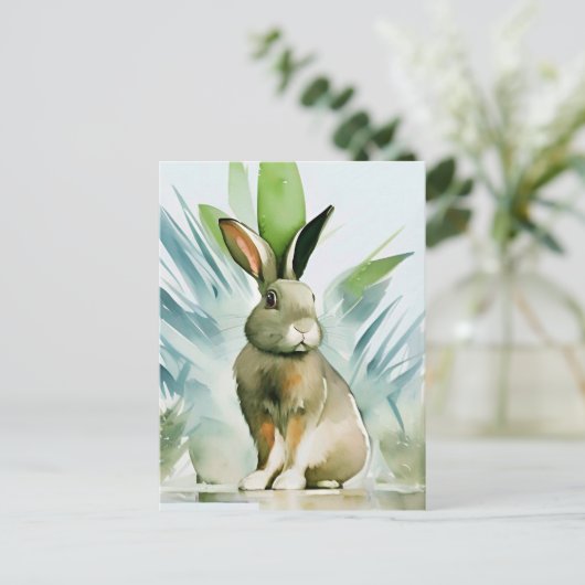 Rabbit Portrait 024 Briefkaart (Staand voorkant)